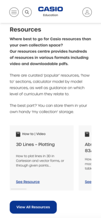 Casio Education website screenshot