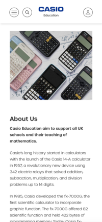 Casio Education website screenshot