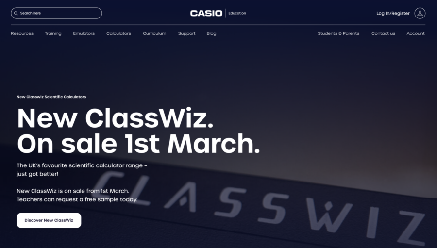 Casio Education website screenshot